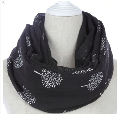 European And American Fashion Camphor Tree Hot Silver Print Scarf Women
