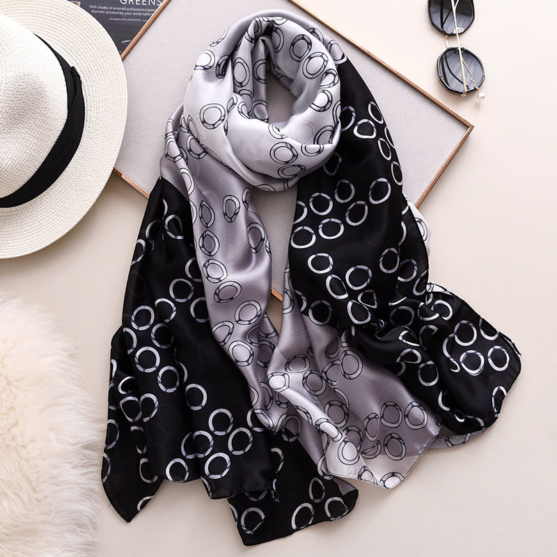 Western style thin silk style scarf winter warm shawl