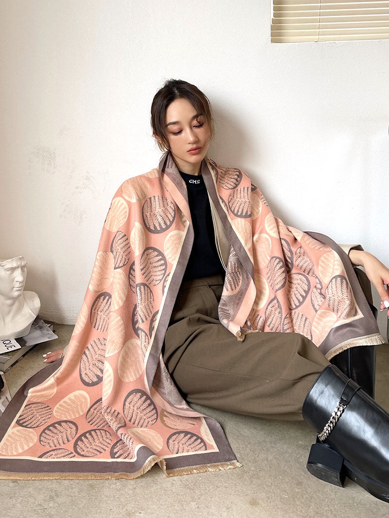 Street Geometric Imitation Cashmere Shawl Scarf Women