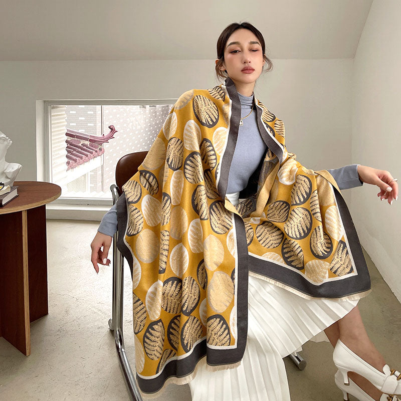 Street Geometric Imitation Cashmere Shawl Scarf Women