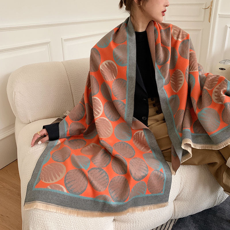 Street Geometric Imitation Cashmere Shawl Scarf Women