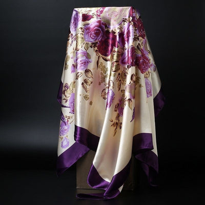 Large Square Scarf Simulation Silk