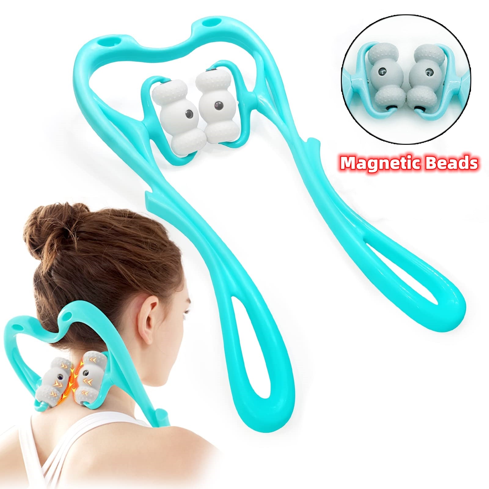 Neck Massager For Pain Relief Deep Tissue 360 Degree Neck Roller With -  MICHOU SHOP