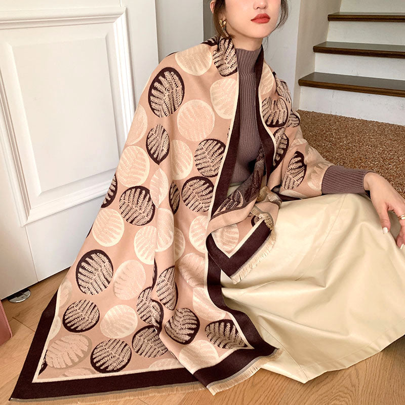 Street Geometric Imitation Cashmere Shawl Scarf Women